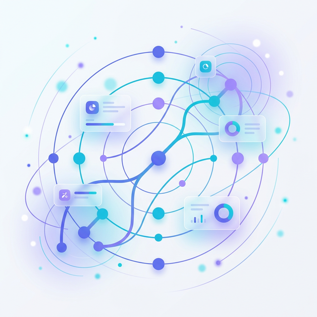 Illustration abstraite de collaboration technique